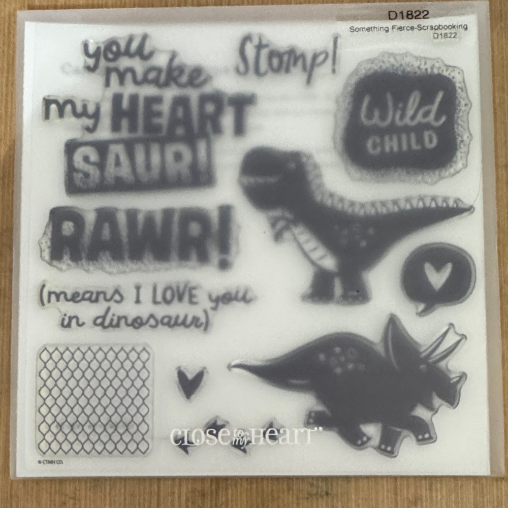Close To My Heart Dinosaur Clear Stamp Set - Black
